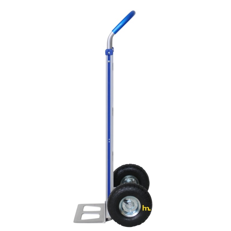 Vista de perfil - Carretilla de aluminio con pala fija - 200 kg - ruedas neumáticas