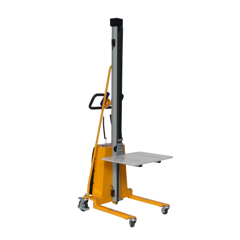 Vista de 3/4 del apilador semieléctrico  Puesto de trabajo 100 kg - Elevación 1700 mm
