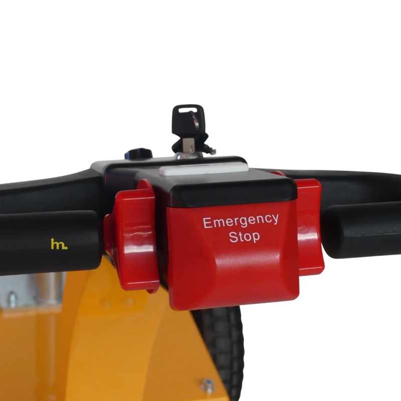 Vista del botón de emergencia del remolcador eléctrico 1500 kg