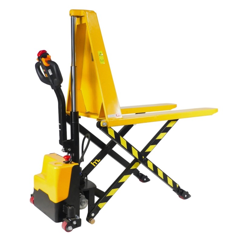 Plano general de la transpaleta elevadora eléctrica ancha - horquillas de 1150 x 680 mm