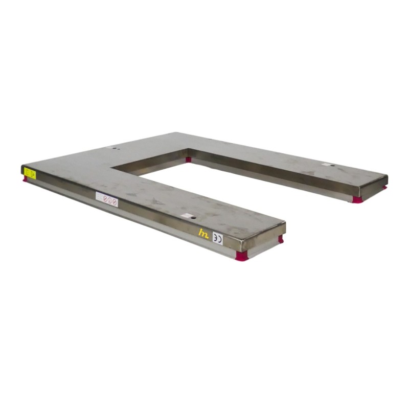 Plataforma de la mesa elevadora en U INOX 1000 kg / elevación 850 mm - plataforma: 1450x1140 mm (380V)