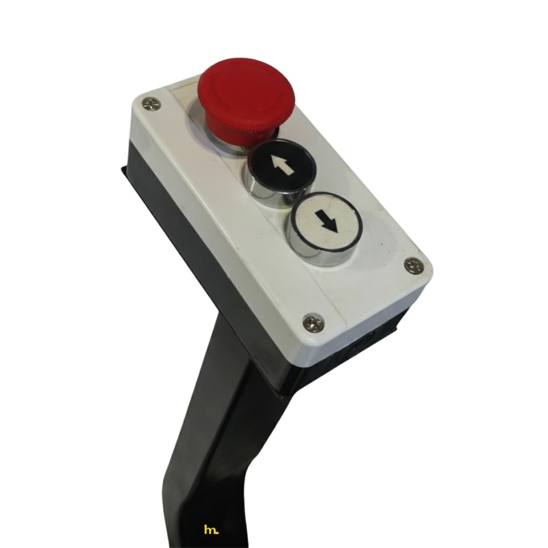 Zoom sobre el mando de control de la mesa elevadora en U INOX 1000 kg / elevación 850 mm - plataforma: 1450x1140 mm (380V)